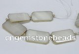 CNG2460 7.5 inches 30*50mm - 32*55mm faceted rectangle agate beads