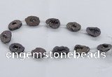 CNG2485 15.5 inches 15*20mm - 20*25mm freeform plated druzy agate beads