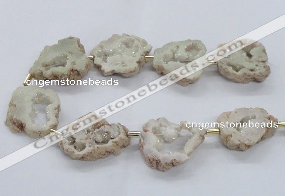 CNG2490 15.5 inches 30*40mm - 40*50mm freeform plated druzy agate beads