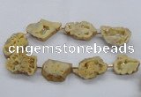 CNG2491 15.5 inches 30*40mm - 40*50mm freeform plated druzy agate beads