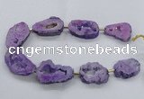 CNG2492 15.5 inches 30*40mm - 40*50mm freeform plated druzy agate beads