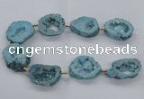 CNG2494 15.5 inches 30*40mm - 40*50mm freeform plated druzy agate beads