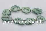 CNG2495 15.5 inches 30*40mm - 40*50mm freeform plated druzy agate beads