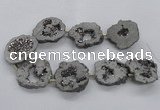 CNG2498 15.5 inches 30*40mm - 40*50mm freeform plated druzy agate beads