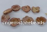 CNG2499 15.5 inches 30*40mm - 40*50mm freeform plated druzy agate beads