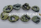 CNG2500 15.5 inches 30*40mm - 40*50mm freeform plated druzy agate beads