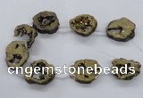 CNG2501 15.5 inches 30*40mm - 40*50mm freeform plated druzy agate beads