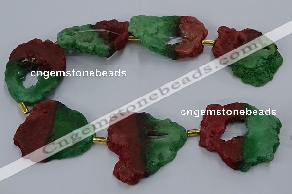 CNG2551 15.5 inches 30*40mm - 45*50mm freeform druzy agate beads