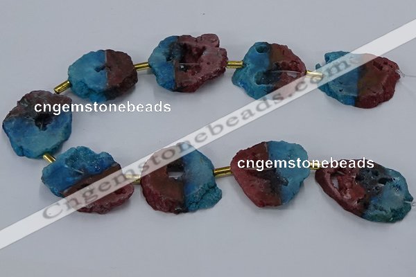 CNG2552 15.5 inches 30*40mm - 45*50mm freeform druzy agate beads