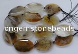 CNG2555 35*50mm - 40*55mm faceted freeform montana agate beads