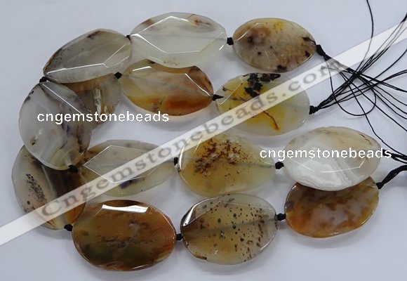 CNG2555 35*50mm - 40*55mm faceted freeform montana agate beads