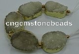 CNG2558 7.5 inches 25*35mm - 30*40mm freeform druzy agate beads