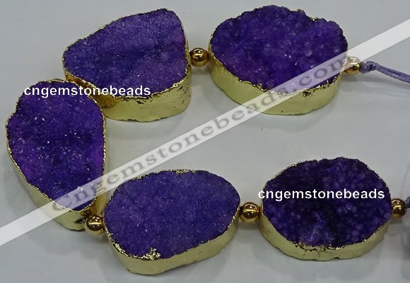 CNG2560 7.5 inches 25*35mm - 30*40mm freeform druzy agate beads