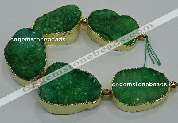 CNG2563 7.5 inches 25*35mm - 30*40mm freeform druzy agate beads