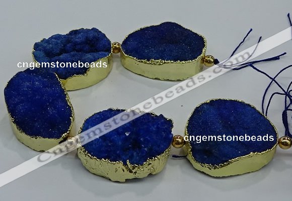 CNG2564 7.5 inches 25*35mm - 30*40mm freeform druzy agate beads