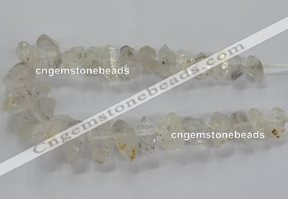 CNG2577 15.5 inches 10*20mm - 15*35mm faceted nuggets white crystal beads