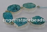 CNG2600 7.5 inches 25*35mm - 30*40mm freeform druzy agate beads