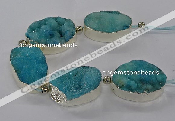 CNG2600 7.5 inches 25*35mm - 30*40mm freeform druzy agate beads