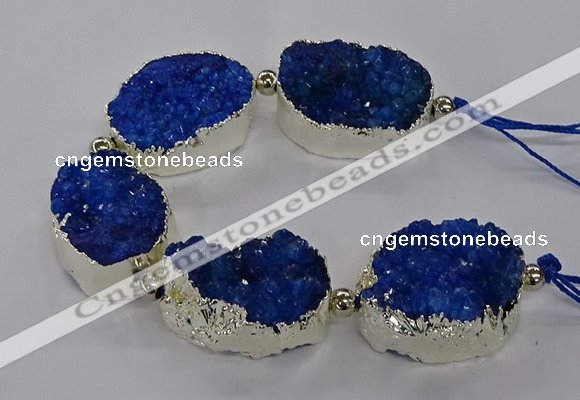 CNG2602 7.5 inches 25*35mm - 30*40mm freeform druzy agate beads