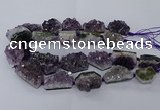 CNG2633 15.5 inches 20*24mm - 25*35mm freeform druzy amethyst beads