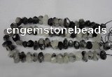 CNG2716 10*14mm - 13*18mm faceted nuggets black rutilated quartz beads