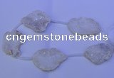 CNG2755 15.5 inches 28*35mm - 40*45mm freeform plated druzy agate beads