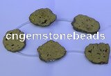 CNG2758 15.5 inches 28*35mm - 40*45mm freeform plated druzy agate beads