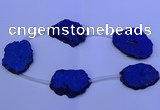 CNG2760 15.5 inches 28*35mm - 40*45mm freeform plated druzy agate beads