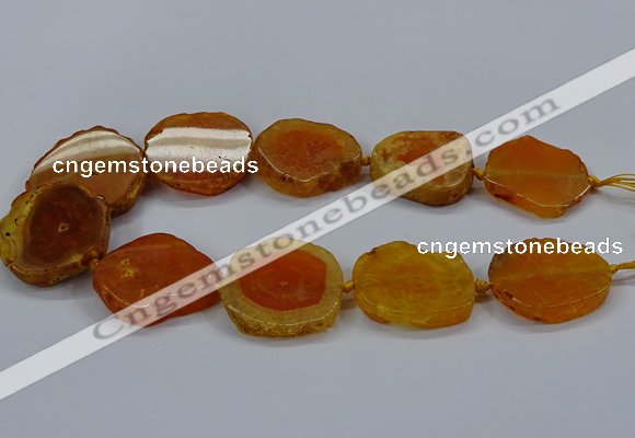 CNG2775 15.5 inches 30*35mm - 35*40mm freeform agate beads