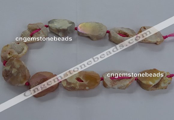 CNG2801 15.5 inches 25*30mm - 30*40mm freeform druzy agate beads