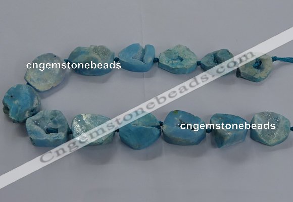 CNG2804 15.5 inches 25*30mm - 30*40mm freeform druzy agate beads