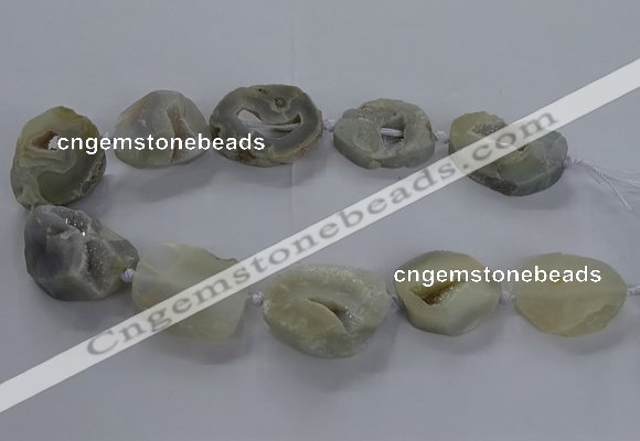 CNG2806 15.5 inches 25*35mm - 30*45mm freeform druzy agate beads