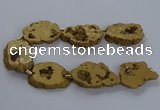 CNG2819 15.5 inches 30*40mm - 40*50mm freeform plated druzy agate beads