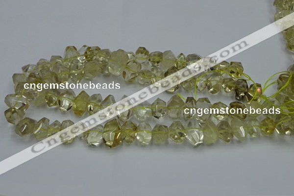 CNG2824 10*14mm - 13*18mm faceted nuggets lemon quartz beads