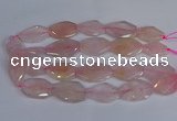 CNG2839 20*30mm - 22*35mm twisted & faceted freeform rose quartz beads