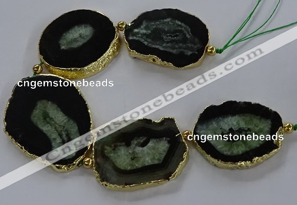 CNG2856 8 inches 35*45mm - 45*55mm freeform druzy agate beads