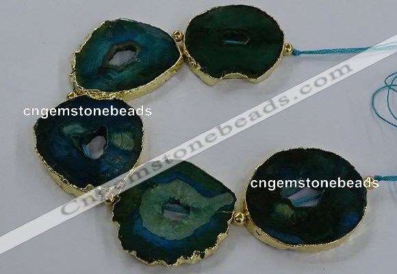 CNG2862 8 inches 40*45mm - 50*60mm freeform druzy agate beads