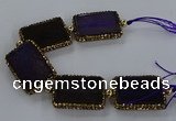 CNG2872 7.5 inches 25*35mm rectangle agate gemstone beads wholesale