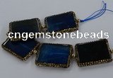 CNG2873 7.5 inches 35*45mm rectangle agate gemstone beads wholesale