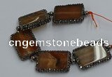 CNG2875 7.5 inches 25*35mm rectangle agate gemstone beads wholesale