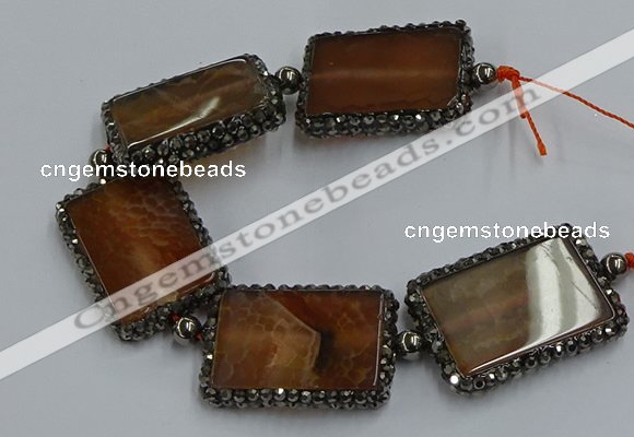 CNG2875 7.5 inches 25*35mm rectangle agate gemstone beads wholesale