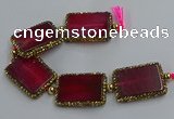 CNG2876 7.5 inches 25*35mm rectangle agate gemstone beads wholesale