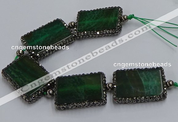 CNG2878 7.5 inches 25*35mm rectangle agate gemstone beads wholesale