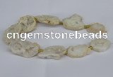 CNG2888 15.5 inches 25*30mm - 30*35mm freeform plated druzy agate beads