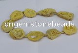 CNG2889 15.5 inches 25*30mm - 30*35mm freeform plated druzy agate beads