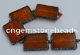 CNG2921 7.5 inches 35*45mm rectangle agate gemstone beads wholesale