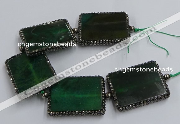 CNG2925 7.5 inches 35*45mm rectangle agate gemstone beads wholesale