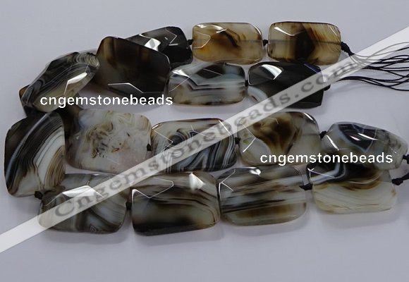 CNG2932 15.5 inches 30*40mm faceted freeform agate beads