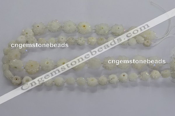 CNG2934 15.5 inches 8*10mm - 15*18mm freeform plated druzy agate beads