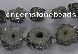 CNG2935 15.5 inches 8*10mm - 15*18mm freeform plated druzy agate beads